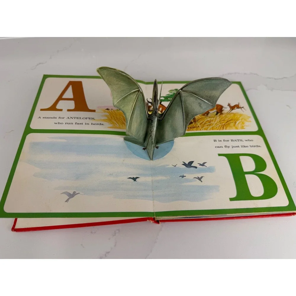 Norcross Animal-Alphabet Pop-Up Book 1967 vtg Akihito Shirakawa Hardcover ABC